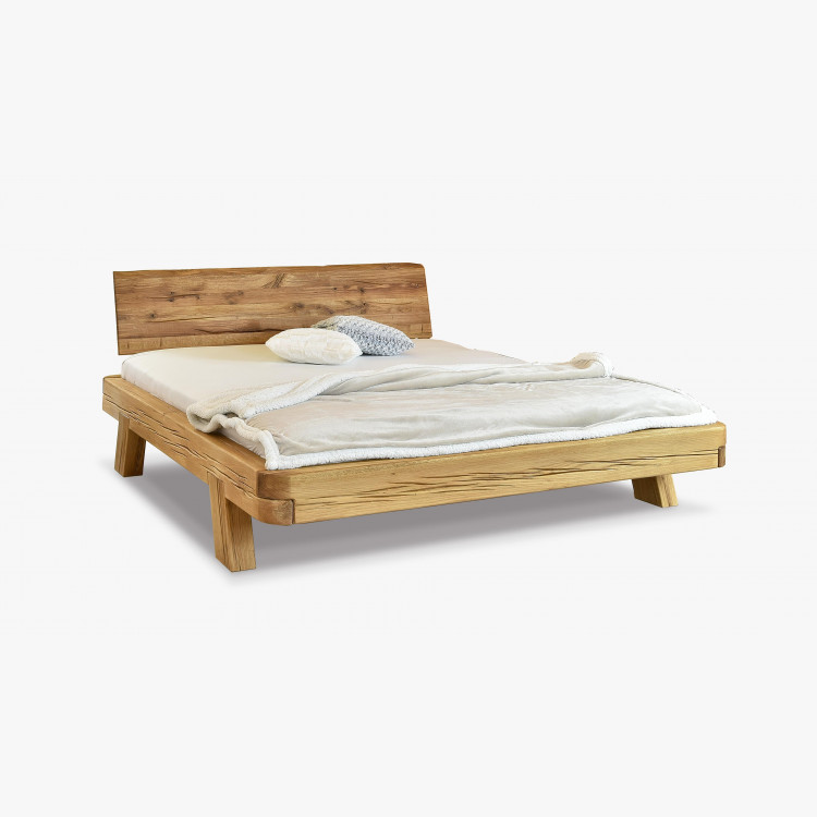 Gerendákból készült luxus tölgyfa ágy, lekerekített franciaágy, Mia 180 x 200  - 14