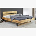Modern ágy tömör tölgyfából - fém lábak, Laura 200 x 200  - 2