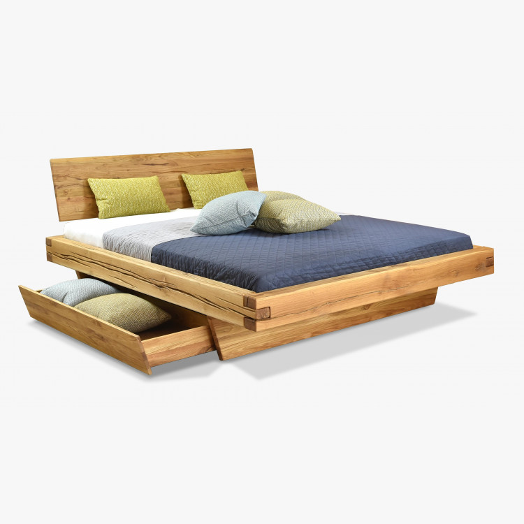 Tölgyfa ágy, természetes tömörfa, Matus 160 x 200 cm  - 1