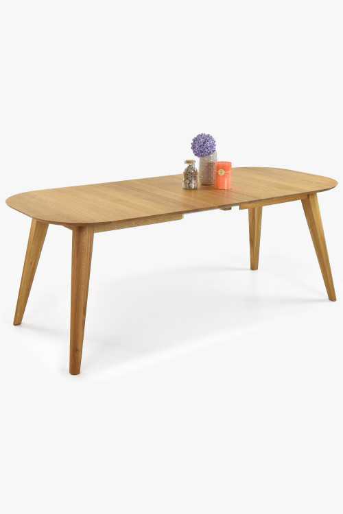 Bővíthető ovális asztal, tömör tölgyfa, Otawa Xl