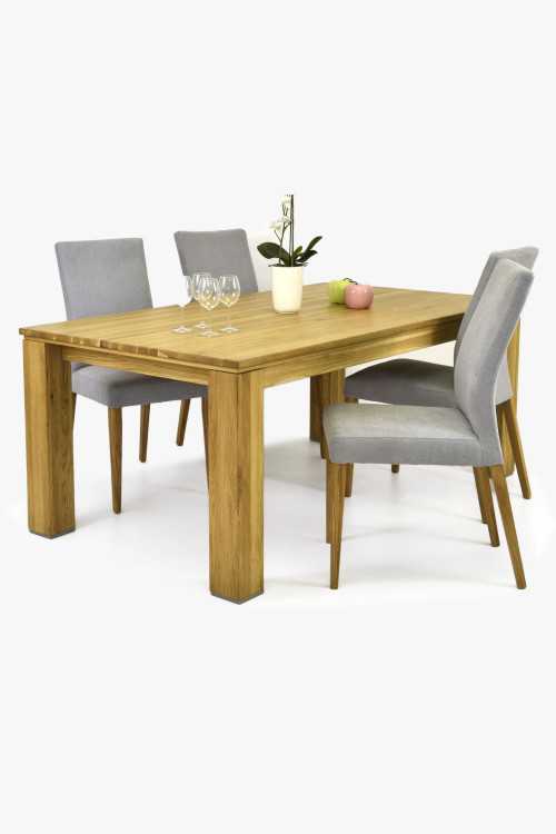 Szürke szék és fa asztal  - 1