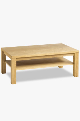 Természetes tölgy dohányzóasztal tárolóval, Boston 120x70 cm