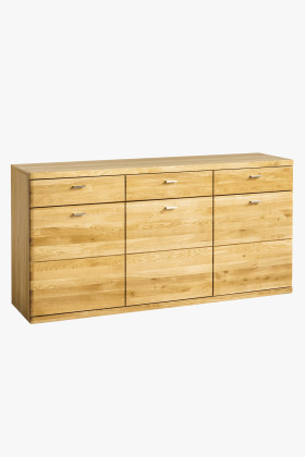 Boston tölgyfa komód 3 fiókkal és 3 ajtóval, természetes olajkezelt