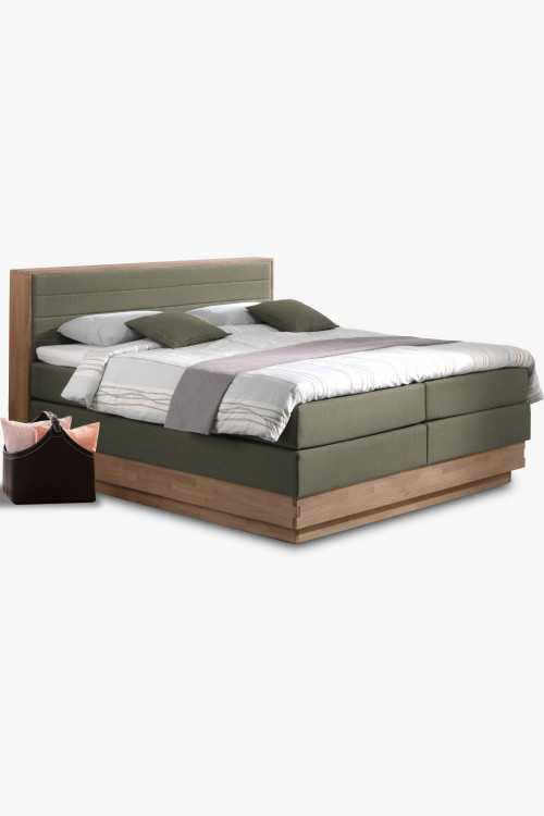 Boxspring ágy rakodótérrel, Moneta 180 zöld , Látkové postele