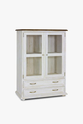 Alacsony vitrin Provence - fa üveggel  - 0 2