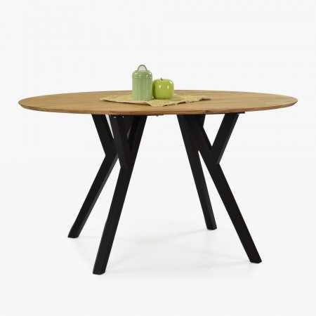 Dub alakú ovális asztal, fekete lábak mak 140 x 90 cm  - 0