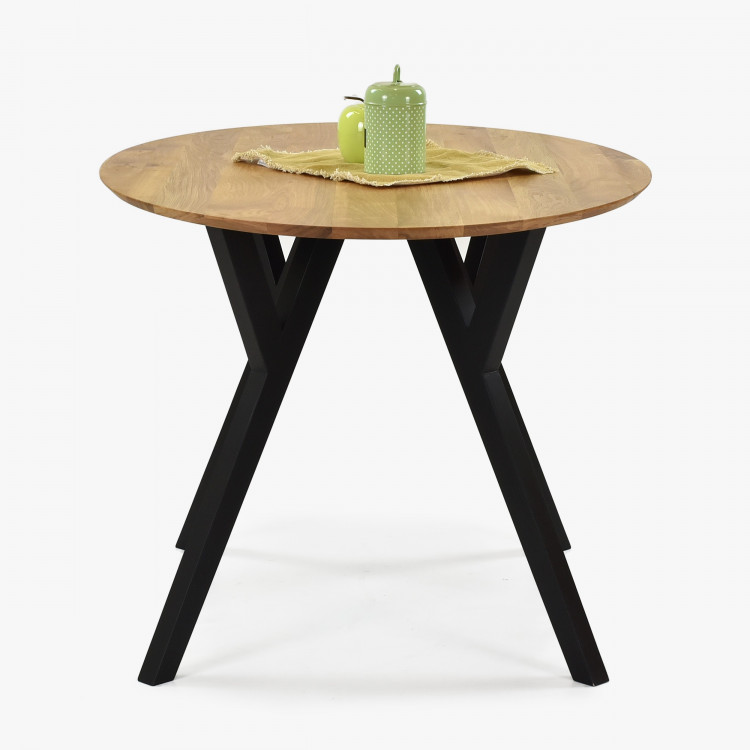 Dub alakú ovális asztal, fekete lábak mak 140 x 90 cm  - 2