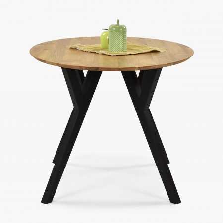 Dub alakú ovális asztal, fekete lábak mak 140 x 90 cm  - 2