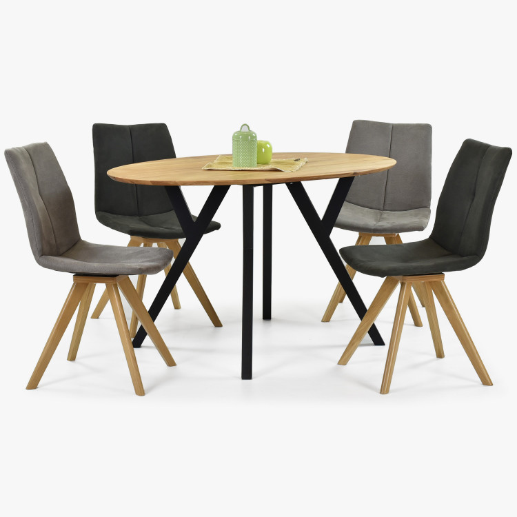 Dub alakú ovális asztal, fekete lábak mak 140 x 90 cm  - 3