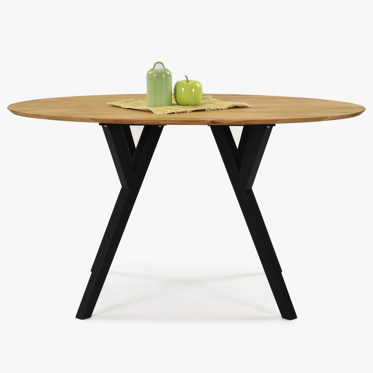 Dub alakú ovális asztal, fekete lábak mak 140 x 90 cm  - 5