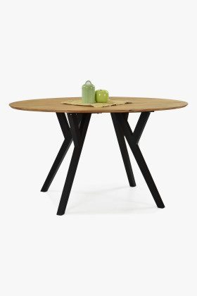 Dub alakú ovális asztal, fekete lábak mak 160 x 90 cm  - 0 2