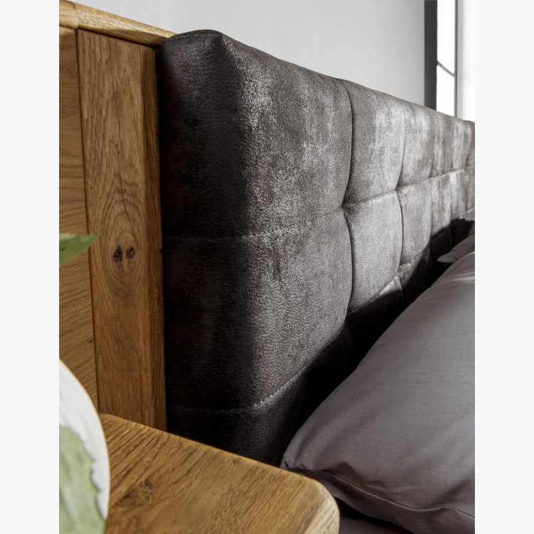 Tömör tölgyfa ágy rakodótérrel, Texas 140 cm  - 8