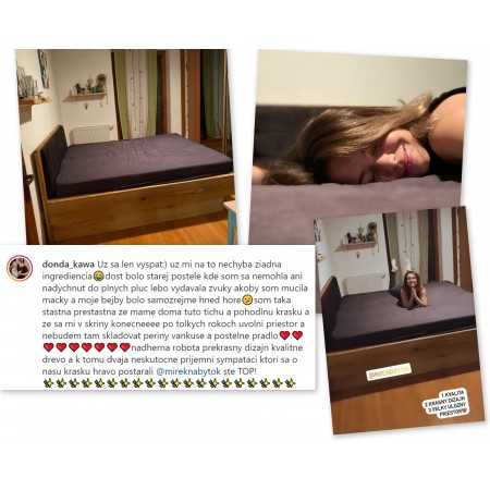 Tömör tölgyfa ágy rakodótérrel, Texas 140 cm  - 15