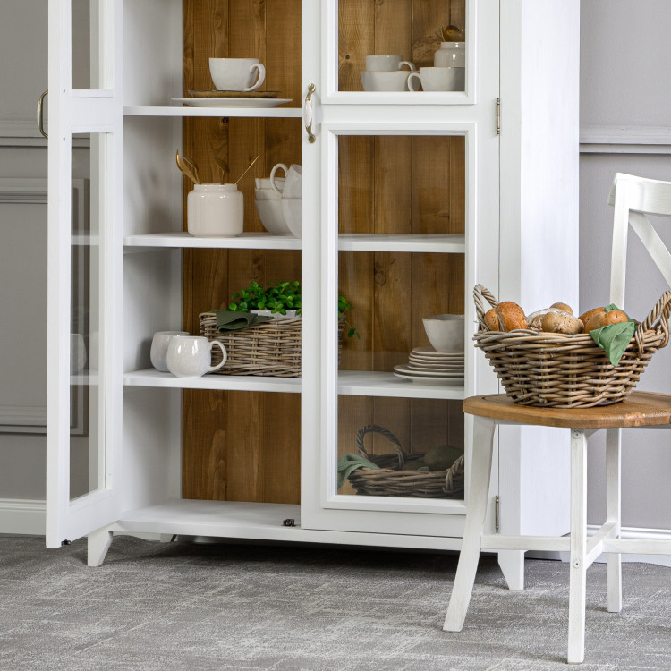 Provence fából készült kétajtós vitrin, Lille  - 3