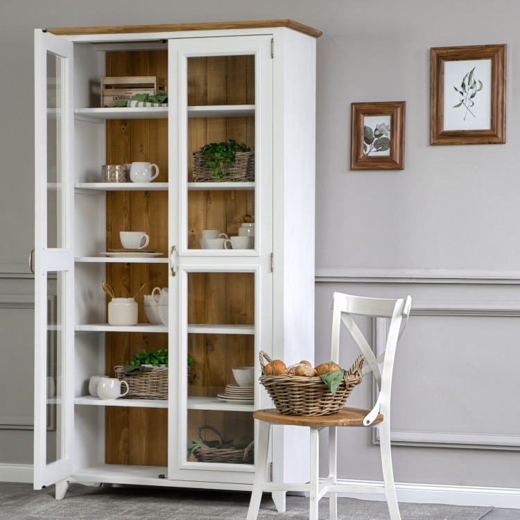 Provence fából készült kétajtós vitrin, Lille  - 4