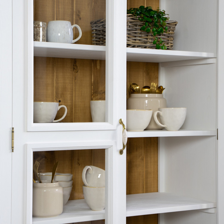 Provence fából készült kétajtós vitrin, Lille  - 5