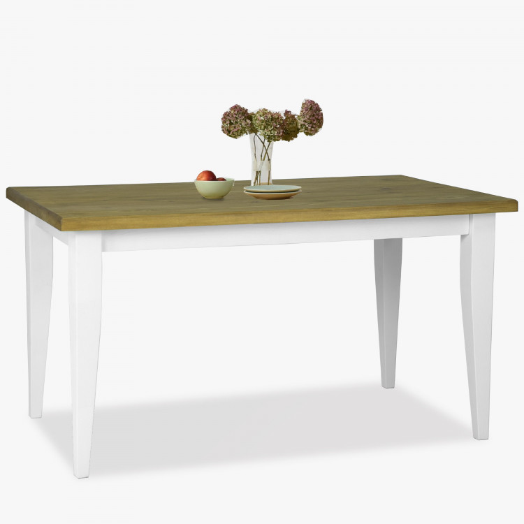 Fából készült Provenance étkezőasztal fehér barna 140 x 80 cm, Lille  - 0