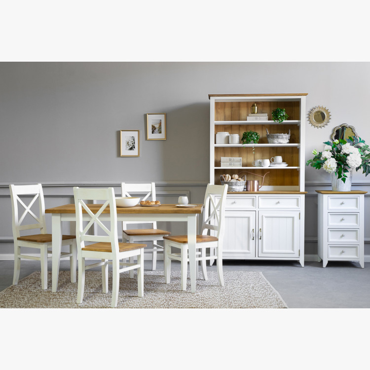 Fából készült Provenance étkezőasztal fehér barna 140 x 80 cm, Lille  - 6