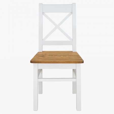 Provence fából készült étkezőszék fehér barna, Lille  - 9