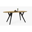 Ovális tölgyfa asztal, fekete lábak Mak 180 x 90 cm  - 2