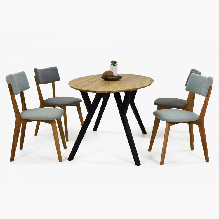 Ovális tölgyfa asztal, fekete lábak Mak 180 x 90 cm  - 4