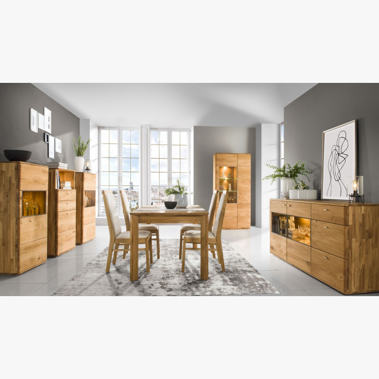 Hosszú tölgyfa komód üveggel, texas 48  - 5