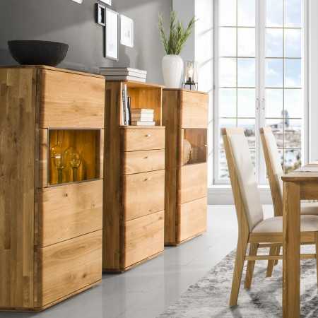 Alacsony vitrin üvegajtóval tölgy, texas 51  - 3