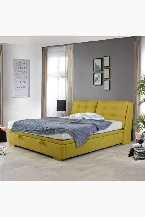 Kárpitozott ágy 180 x 200 rakodótérrel sárga, Novi , Látkové postele