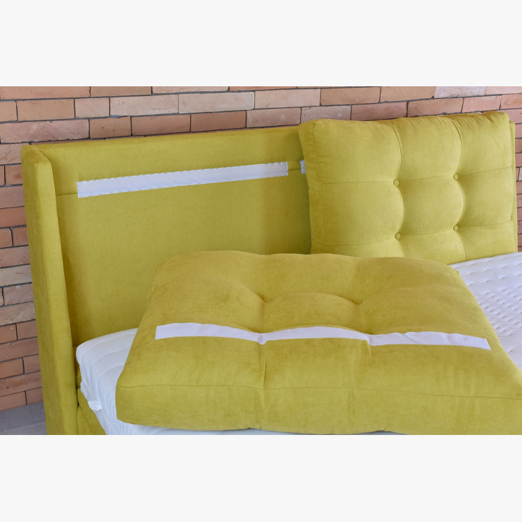 Kárpitozott ágy 180 x 200 rakodótérrel sárga, Novi  - 7