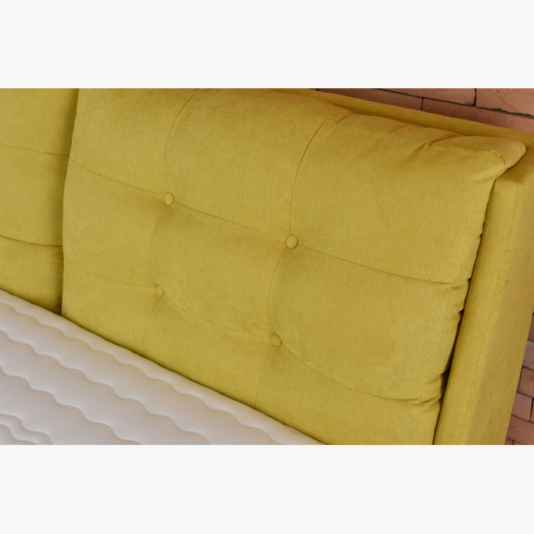 Kárpitozott ágy 180 x 200 rakodótérrel sárga, Novi  - 9