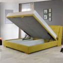Kárpitozott ágy 180 x 200 rakodótérrel sárga, Novi  - 12