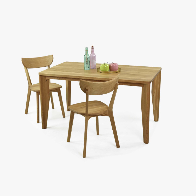 Étkezőszett asztal 140 x 80 és székek tömör tölgy  - 1