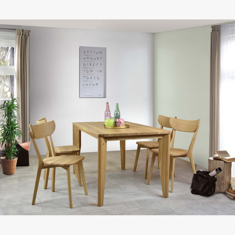 Étkezőszett asztal 140 x 80 és székek tömör tölgy  - 12