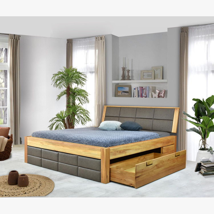 Rakodóteres fa ágy bükk 180 x 200  - 1