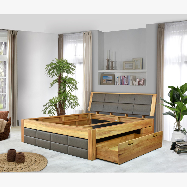Rakodóteres fa ágy bükk 180 x 200  - 3