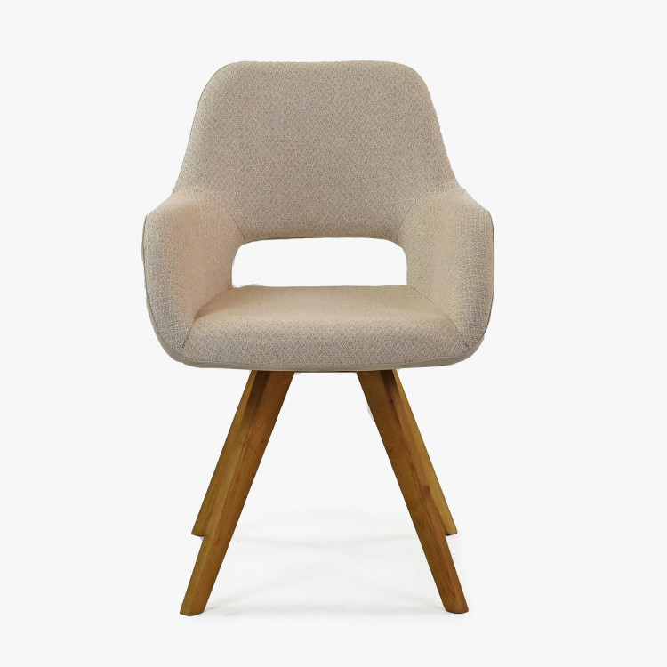 Karfás szék, tölgyfa lábak bézs ASELLA  - 3