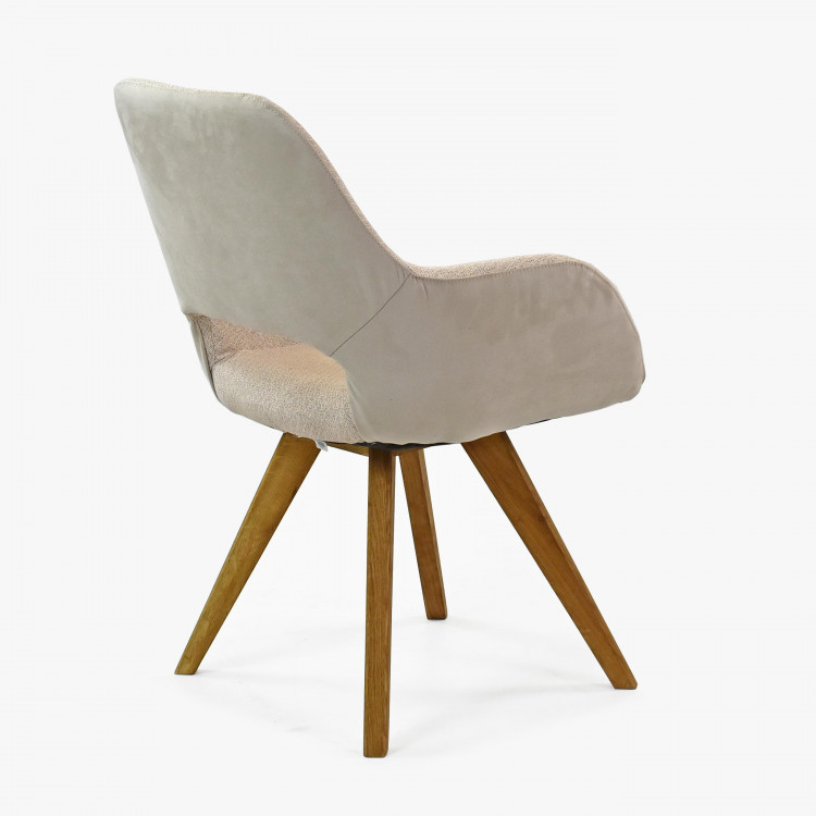 Karfás szék, tölgyfa lábak bézs ASELLA  - 4