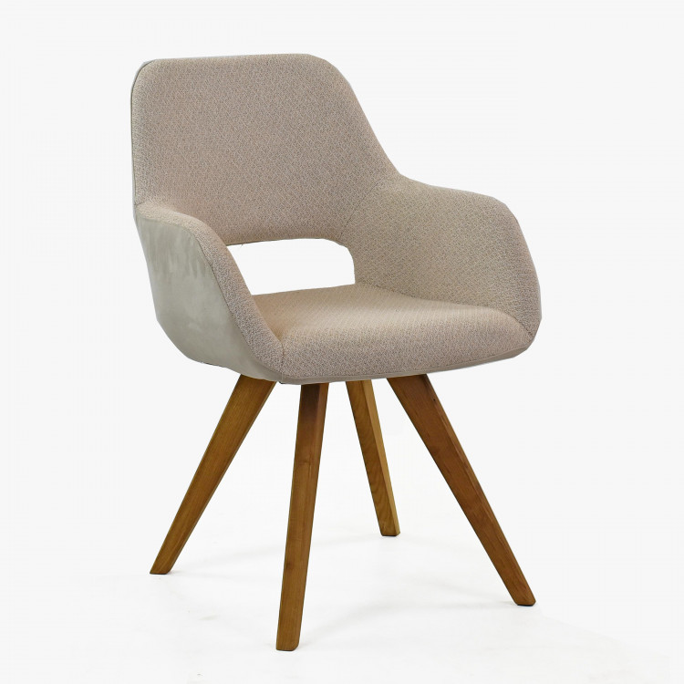 Karfás szék, tölgyfa lábak bézs ASELLA  - 5