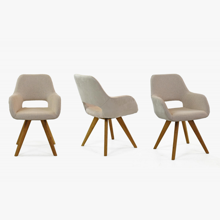 Karfás szék, tölgyfa lábak bézs ASELLA  - 7