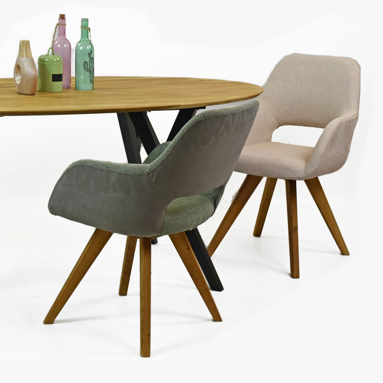 Karfás szék, tölgyfa lábak bézs ASELLA  - 8