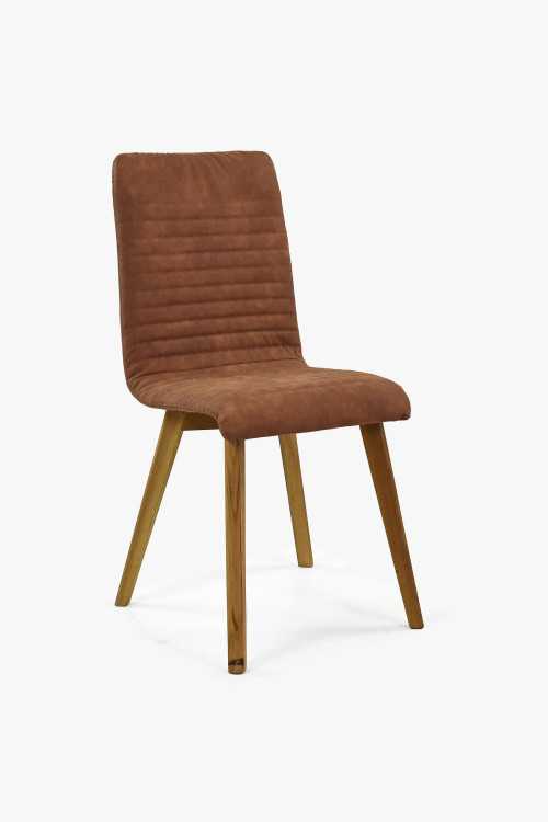 Tölgyfa szék Arosa , barna bőrhatású szövet  - 0