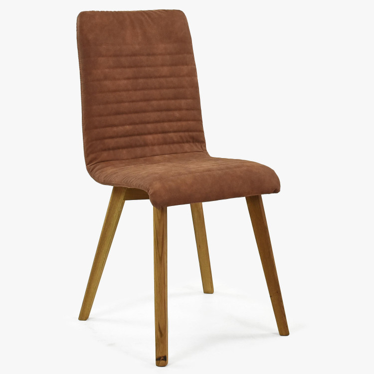 Tölgyfa szék Arosa , barna bőrhatású szövet  - 0