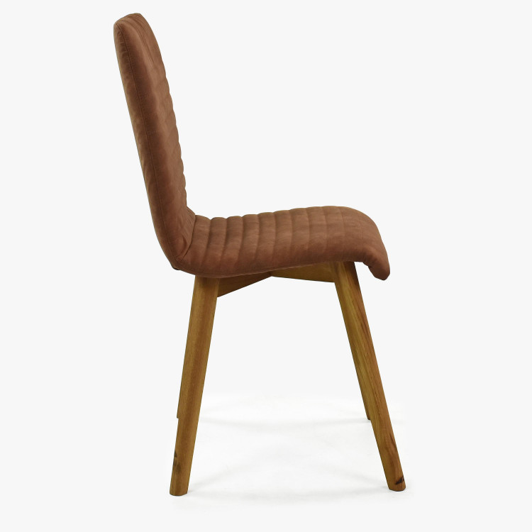 Tölgyfa szék Arosa , barna bőrhatású szövet  - 2