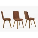 Tölgyfa szék Arosa , barna bőrhatású szövet  - 3