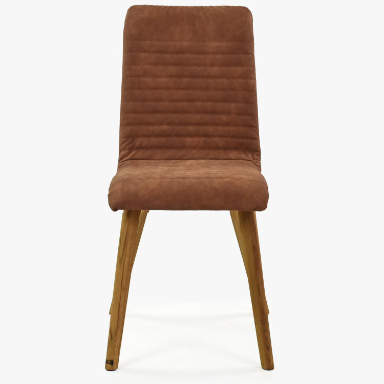 Tölgyfa szék Arosa , barna bőrhatású szövet  - 4